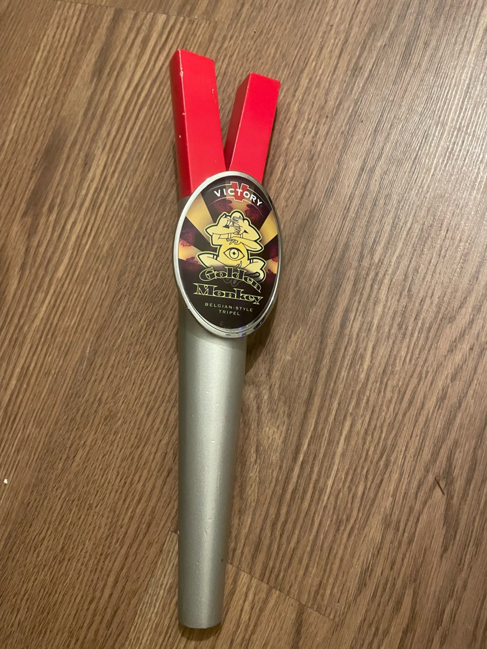 Victory Gold Monkey Beer Tap Handle - Red & Silver